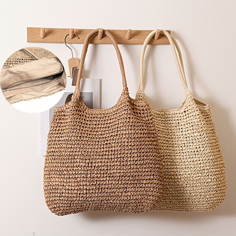 Marisol | Borsa a Tracolla in Paglia Intrecciata