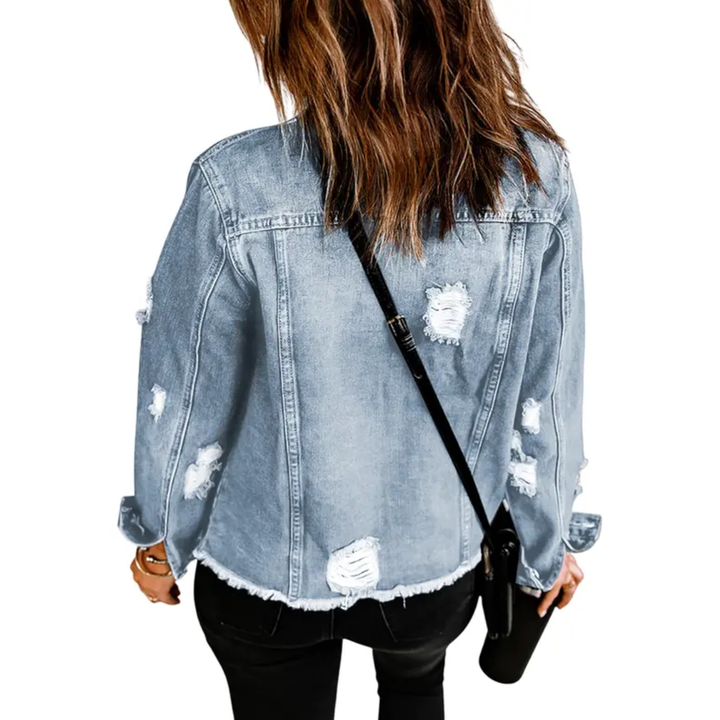 DENIM™ – Giacca di jeans boyfriend effetto usurato