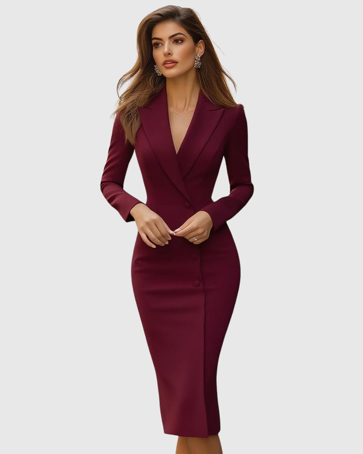 Veronica | Abito Midi Elegante con Blazer
