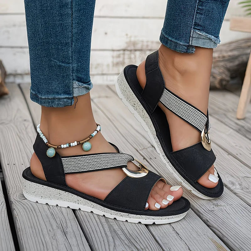 Skylar | Sandali Piattaforma con Fibbia in Metallo