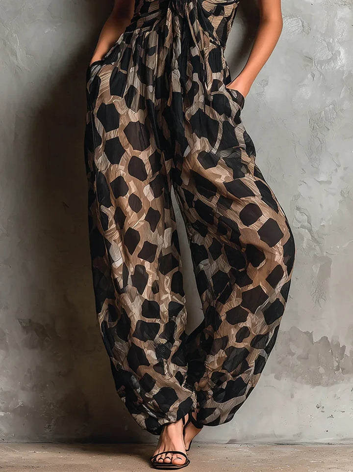 Tuta intera Constance con stampa leopardata