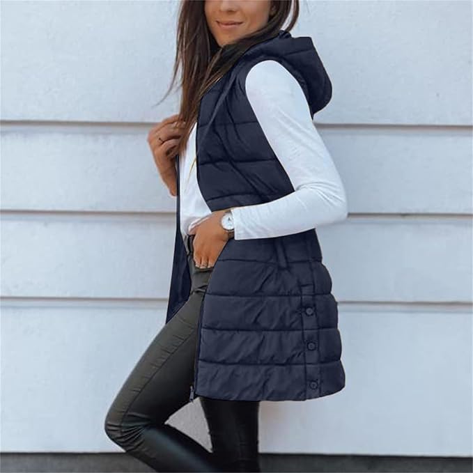 Aveline | Gilet imbottito con cappuccio lungo