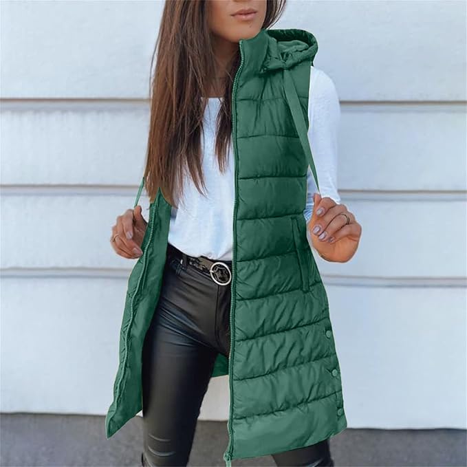 Aveline | Gilet imbottito con cappuccio lungo