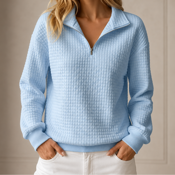 Waverly™ Maglia trapuntata con mezza zip