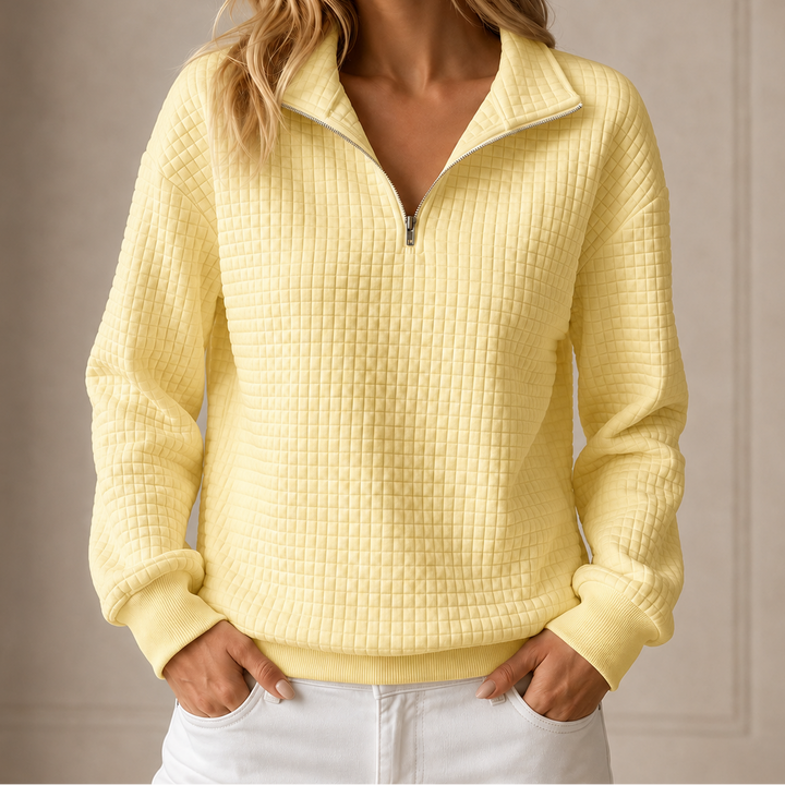 Waverly™ Maglia trapuntata con mezza zip