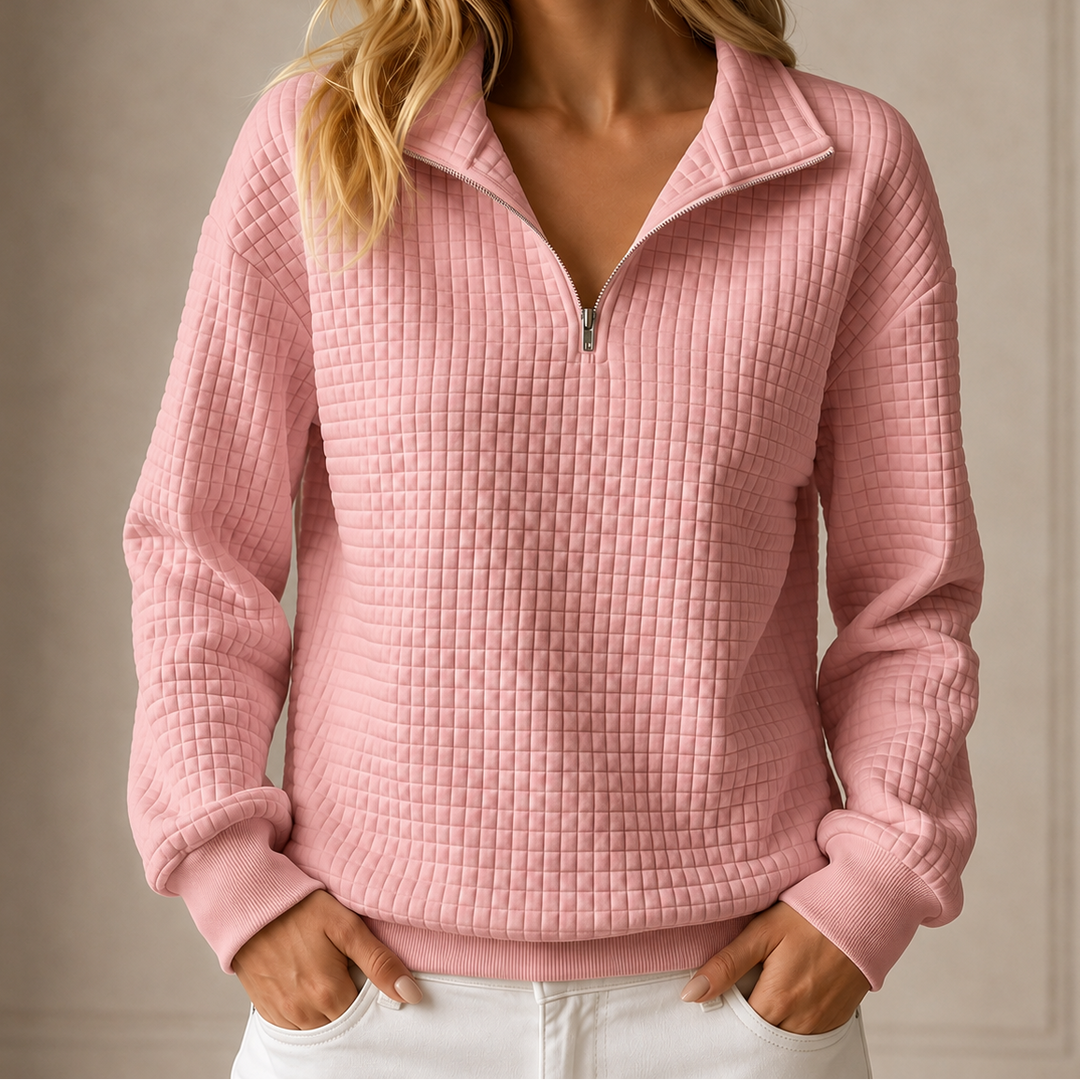 Waverly™ Maglia trapuntata con mezza zip