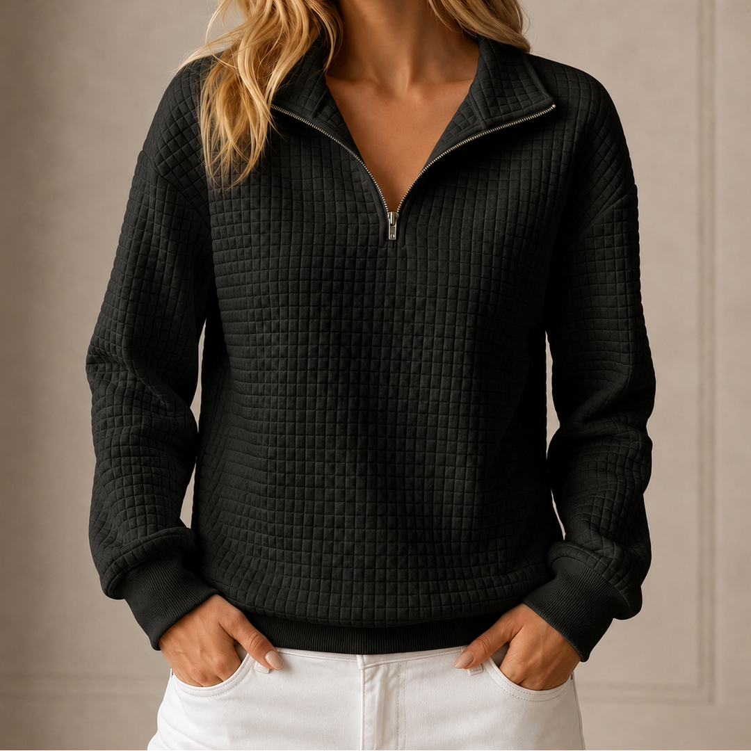 Waverly™ Maglia trapuntata con mezza zip