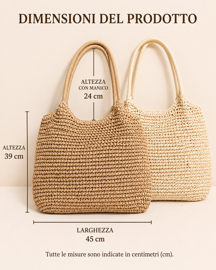 Marisol | Borsa a Tracolla in Paglia Intrecciata