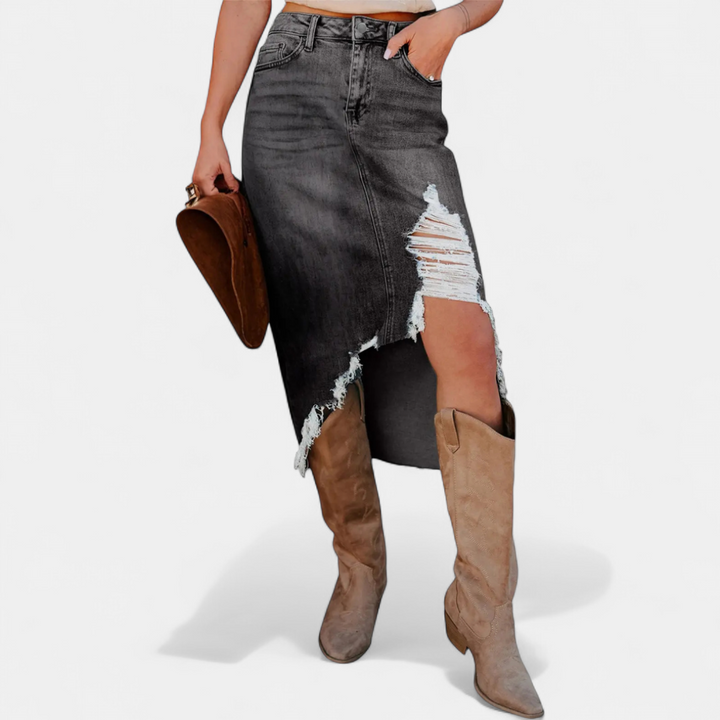 BLAKE™ – Gonna lunga in denim a vita alta e vestibilità comoda