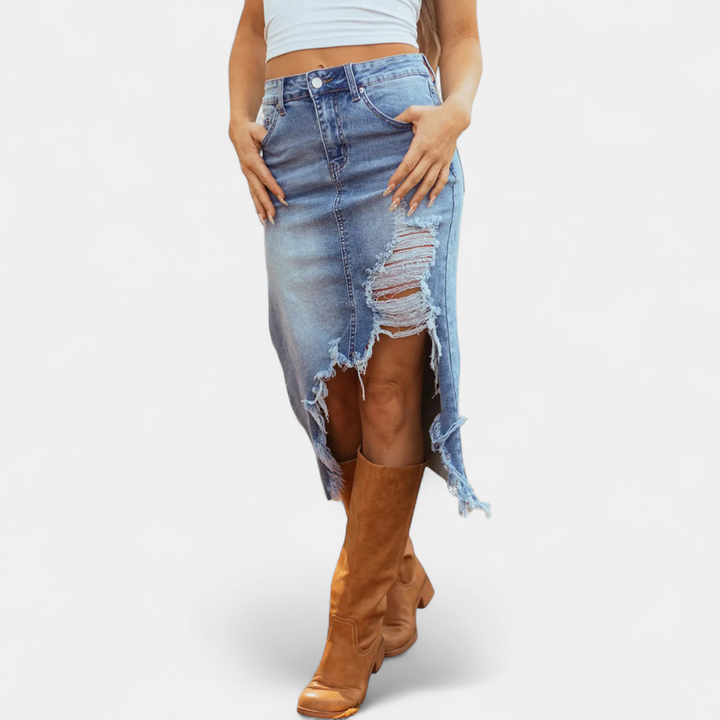 BLAKE™ – Gonna lunga in denim a vita alta e vestibilità comoda