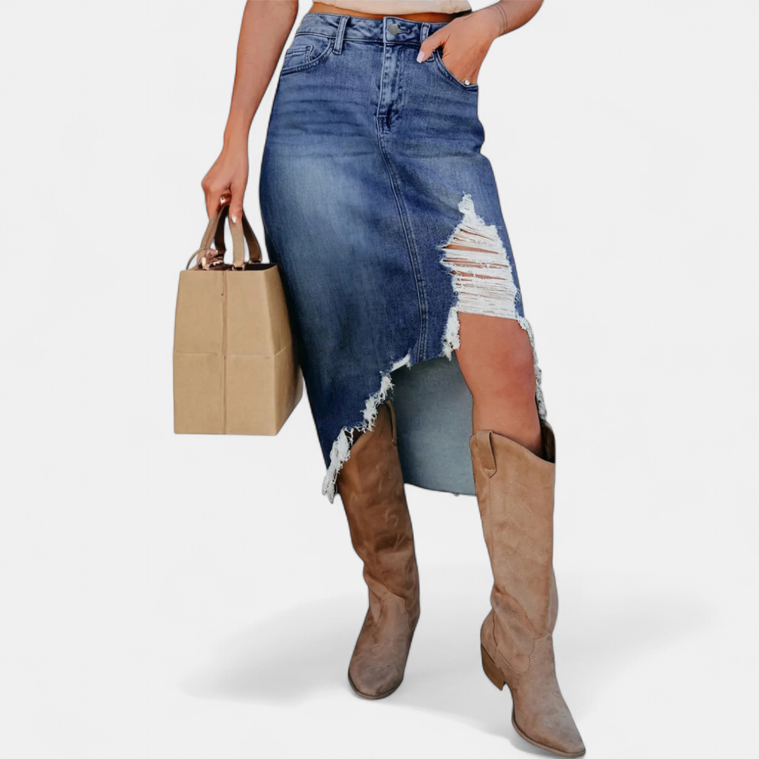 BLAKE™ – Gonna lunga in denim a vita alta e vestibilità comoda