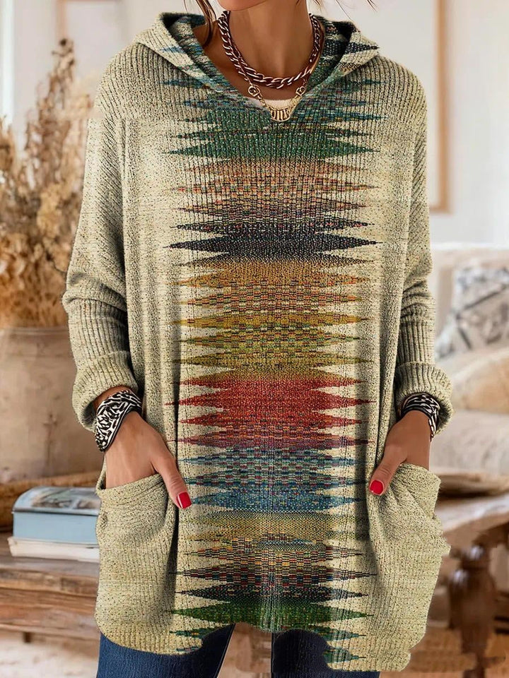 Lizzy | Tunica con cappuccio e stampa retrò