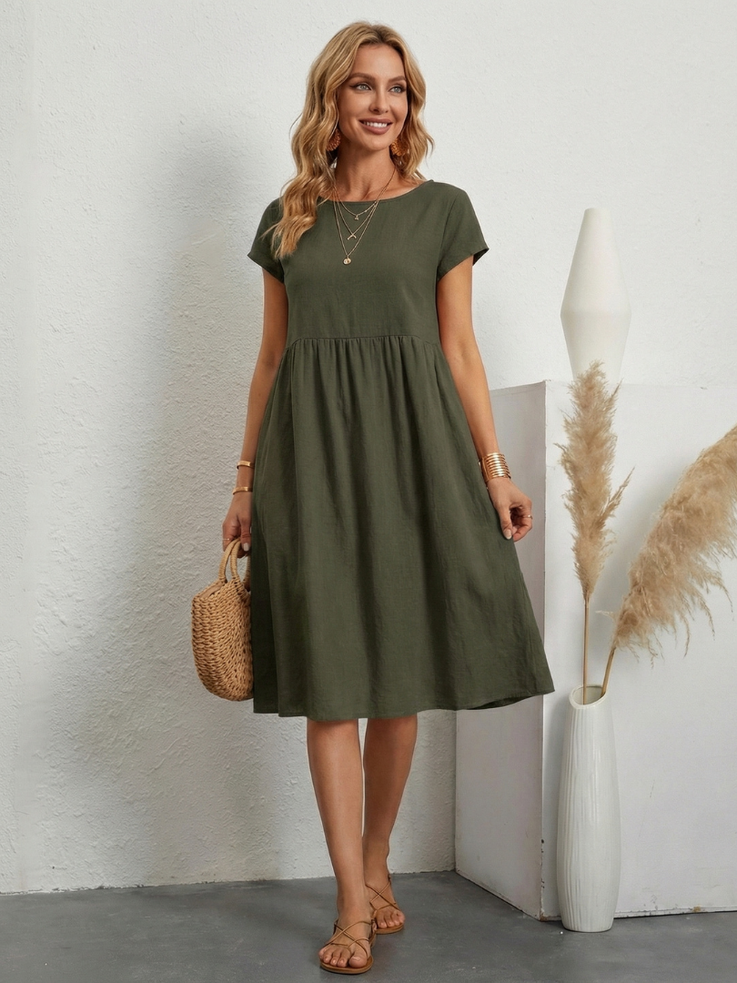 ELENI | ABITO CON TASCHE E COPRI-ADDOME ELEGANTE