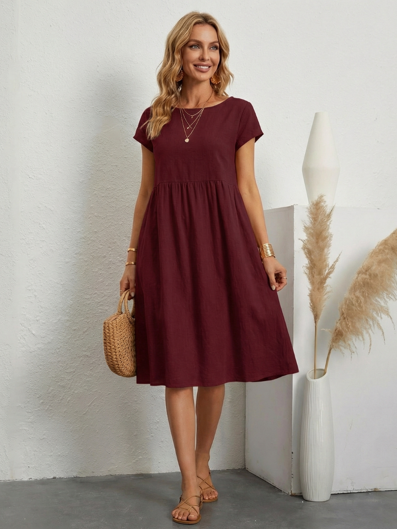 ELENI | ABITO CON TASCHE E COPRI-ADDOME ELEGANTE