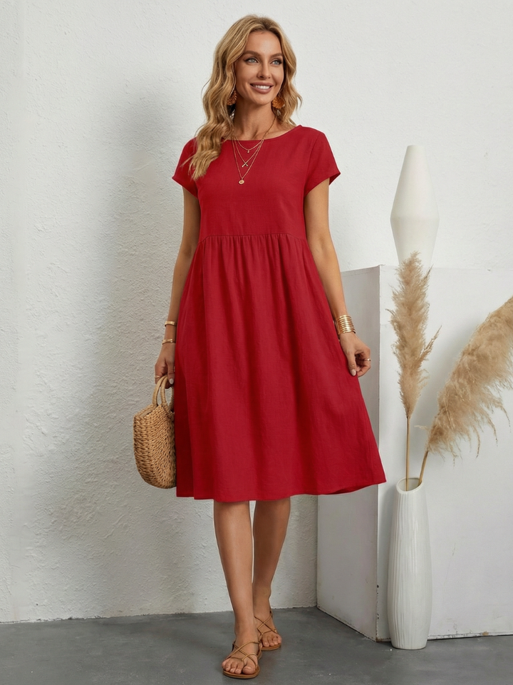 ELENI | ABITO CON TASCHE E COPRI-ADDOME ELEGANTE