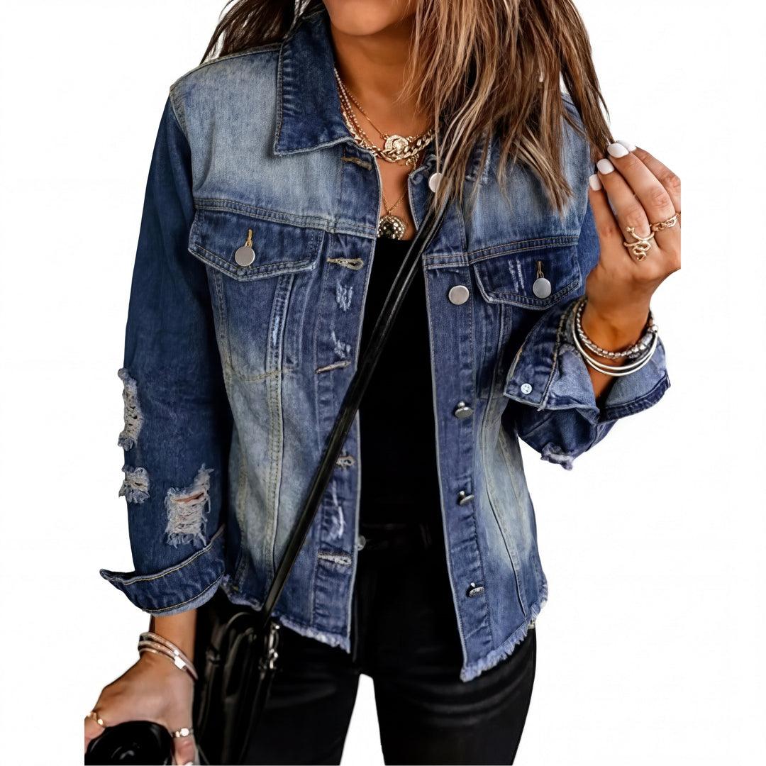 DENIM™ – Giacca di jeans boyfriend effetto usurato