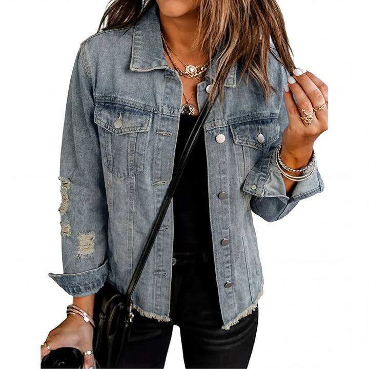 DENIM™ – Giacca di jeans boyfriend effetto usurato