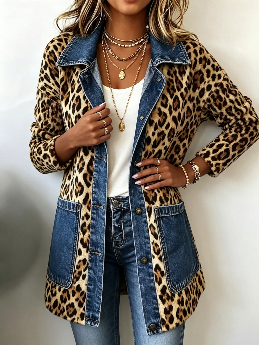 Lorena | Giacca Denim Leopardo