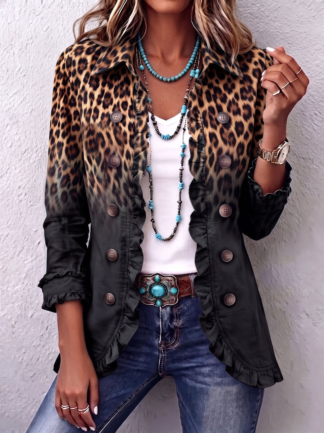 Sabina | Blazer Leopardo Nero