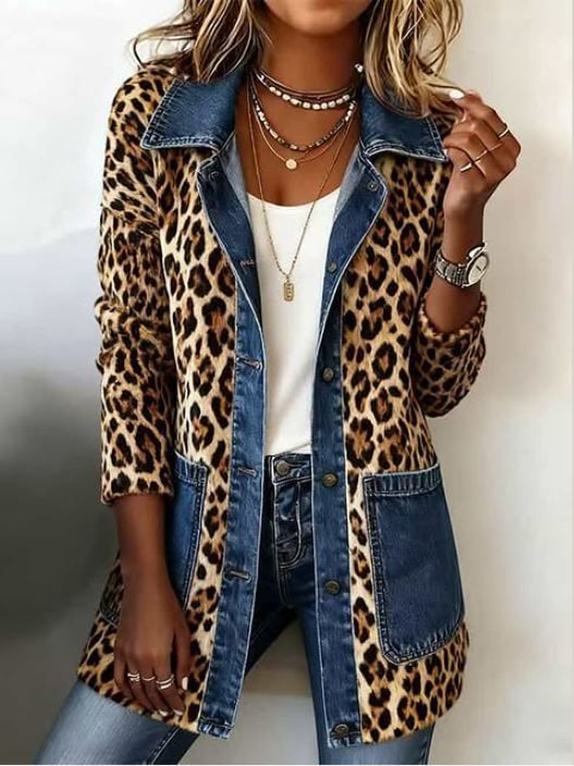 Lorena | Giacca Denim Leopardo